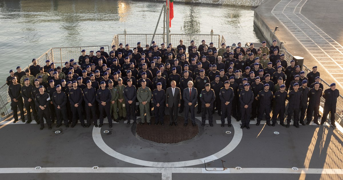 Reception of the frigate NRP D. Francisco de Almeida upon its return to Portugal after a NATO mission