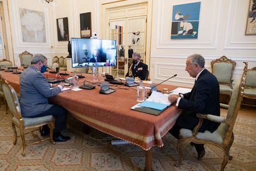 Reunião do Conselho Superior de Defesa Nacional por videoconferência  Créditos: © Rui Ochoa / Presidência da República