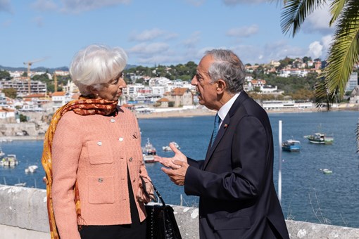 Encontro com Presidente do Banco Central Europeu (BCE), Christine Lagarde, no Palácio da Cidadela em Cascais, antes da Reunião do Conselho de Estado Créditos: © Rui Ochoa