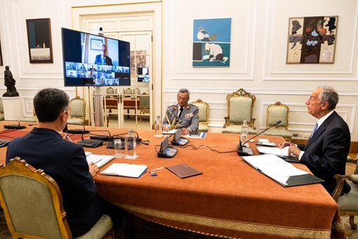 Reunião do Conselho Superior de Defesa Nacional por videoconferência  Créditos: © Rui Ochoa/Presidência da República