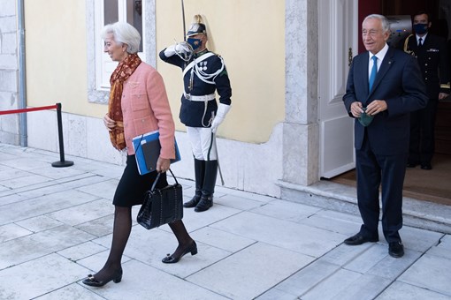 Reunião do Conselho de Estado com a participação da Presidente do Banco Central Europeu (BCE), Christine Lagarde, no Palácio da Cidadela em Cascais  Créditos: © Rui Ochoa / Presidência da República