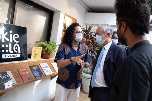 Presidente da República visita a livraria Kiela  Créditos: © Rui Ochoa / Presidência da República