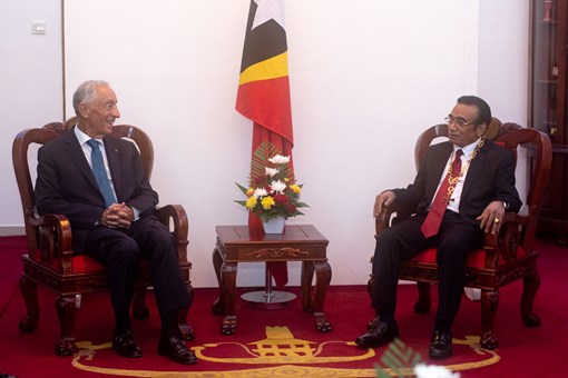 Encontro bilateral e condecoração do Presidente cessante de Timor-Leste, Francisco Guterres Lú-Olo  Créditos: © Miguel Figueiredo Lopes / Presidência da República