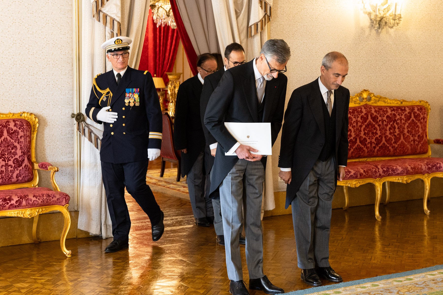 Entrega de Cartas Credenciais de novos Embaixadores em Portugal – Embaixador da República Francesa, Jean-Pierre Asvazadourian Créditos: © Miguel Figueiredo Lopes / Presidência da República
