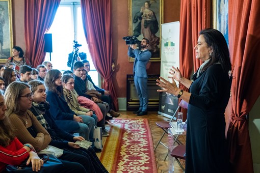 Programa “Jornalistas no Palácio de Belém” com Maria Flor Pedroso  Créditos: © Rui Ochoa / Presidência da República
