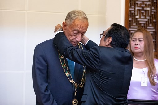 Presidente da República condecorado em Timor-Leste  Créditos: © Miguel Figueiredo Lopes / Presidência da República