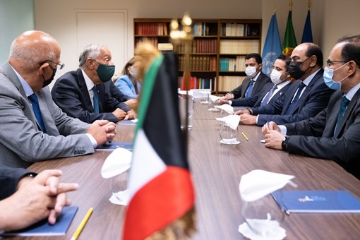 Encontro com Primeiro-Ministro do Kuwait, Sabah Al-Khalid Al-Sabah, na Representação de Portugal junto da Organização das Nações Unidas em Nova Iorque  Créditos: © Rui Ochoa