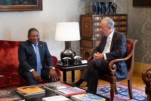 Reunião com o Presidente da República de Moçambique, Filipe Nyusi, no Palácio de Belém  Créditos: © Rui Ochoa / Presidência da República