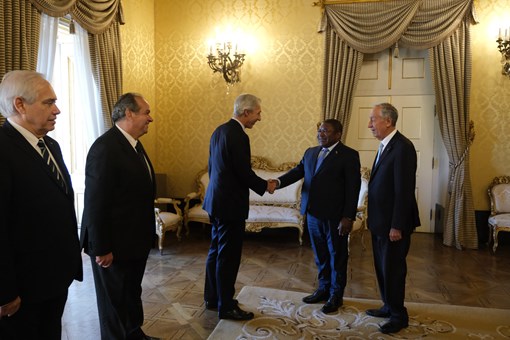 Reunião com o Presidente da República de Moçambique, Filipe Nyusi, no Palácio de Belém  Créditos: © Rui Ochoa / Presidência da República
