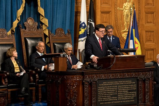 Sessão Solene comemorativa do Dia de Portugal no Parlamento do Estado de Massachusetts na Massachusetts State House em Boston, EUA  Créditos: © Miguel Figueiredo Lopes / Presidência da República