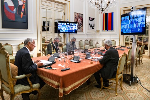 Reunião do Conselho Superior de Defesa Nacional por videoconferência Credits: © Rui Ochoa / Presidency of the Portuguese Republic
