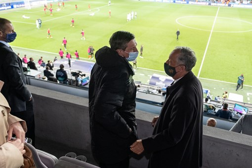Jogo Portugal-Itália para os quartos de final do Campeonato da Europa de Futebol Sub-21 no Estádio Stozice em Liubliana Créditos: © Rui Ochoa / Presidência da República Jogo Portugal-Itália para os quartos de final do Campeonato da Europa de Futebol Sub-21 no Estádio Stozice em Liubliana Créditos: © Rui Ochoa / Presidência da República