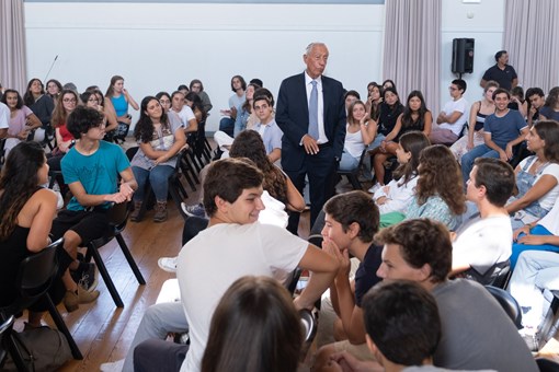 Aula de abertura do ano letivo na Escola Secundária Pedro Nunes, em Lisboa  Créditos: © Rui Ochoa / Presidência da República