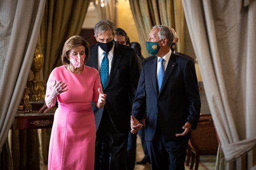 Audiência à Speaker da Câmara dos Representantes dos Estados Unidos da América, Nancy Pelosi, no Palácio de Belém Créditos: © Miguel Figueiredo Lopes / Presidência da República Audiência à Speaker da Câmara dos Representantes dos Estados Unidos da América, Nancy Pelosi, no Palácio de Belém Créditos: © Miguel Figueiredo Lopes / Presidência da República