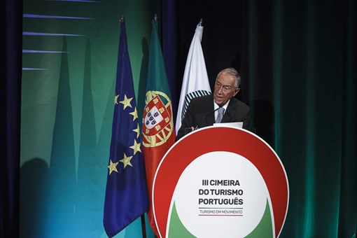 Presidente Marcelo Rebelo de Sousa na Cimeira da Confederação do Turismo Créditos: © Miguel Figueiredo Lopes / Presidência da República Presidente Marcelo Rebelo de Sousa na Cimeira da Confederação do Turismo Créditos: © Miguel Figueiredo Lopes / Presidência da República