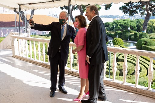 Audiência à Speaker da Câmara dos Representantes dos Estados Unidos da América, Nancy Pelosi, no Palácio de Belém Créditos: © Miguel Figueiredo Lopes / Presidência da República Audiência à Speaker da Câmara dos Representantes dos Estados Unidos da América, Nancy Pelosi, no Palácio de Belém Créditos: © Miguel Figueiredo Lopes / Presidência da República