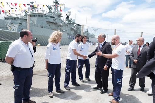 Visita às Atividades Militares Complementares nas Portas do Mar em Ponta Delgada, Ilha de São Miguel, Açores Credits: © Rui Ochoa / Presidency of the Portuguese Republic Visita às Atividades Militares Complementares nas Portas do Mar em Ponta Delgada, Ilha de São Miguel, Açores Credits: © Rui Ochoa / Presidency of the Portuguese Republic