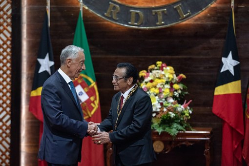 Encontro bilateral e condecoração do Presidente cessante de Timor-Leste, Francisco Guterres Lú Olo  Créditos: © Miguel Figueiredo Lopes