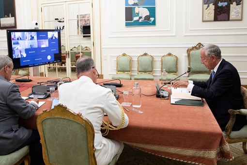 Reunião do Conselho Superior de Defesa Nacional por videoconferência  Créditos: © Miguel Figueiredo Lopes / Presidência da República