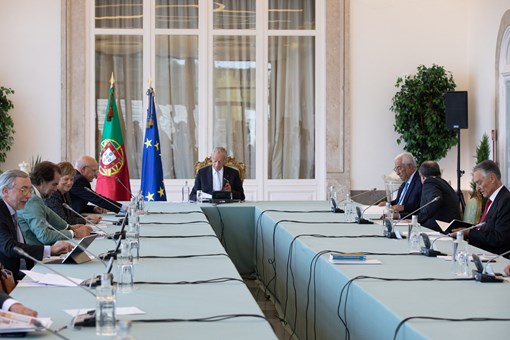Reunião do Conselho de Estado dedicada à “análise sobre a situação económica e social em Portugal”, no Palácio da Cidadela em Cascais  Créditos: © Miguel Figueiredo Lopes