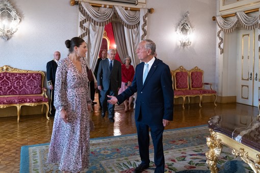 Presidente da República encontrou-se com Sua Alteza Real Vitória, Princesa Herdeira da Suécia Créditos: © Rui Ochoa / Presidência da República