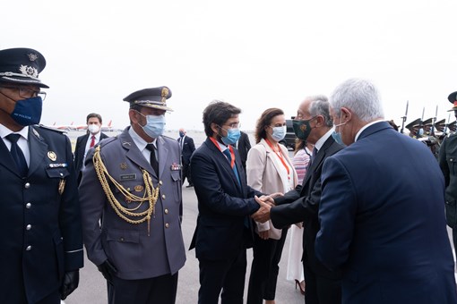 Presidente da República chega a Luanda a para Bienal 2021  Créditos: © Rui Ochoa / Presidência da República