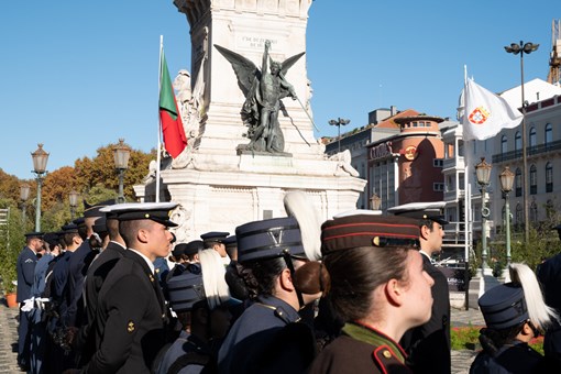 Comemorações do 1.º de Dezembro de 2022 - Cerimónia de Homenagem aos Heróis da Restauração e da Guerra da Aclamação na Praça dos Restauradores em Lisboa  Créditos: © Rui Ochoa / Presidência da República