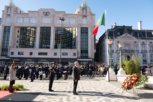 Comemorações do 1.º de Dezembro de 2022 - Cerimónia de Homenagem aos Heróis da Restauração e da Guerra da Aclamação na Praça dos Restauradores em Lisboa  Créditos: © Rui Ochoa / Presidência da República