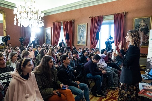 Programa “Jornalistas no Palácio de Belém” com Mafalda Anjos  Créditos: © Rui Ochoa / Presidência da República